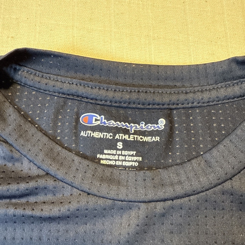 Champion Authentic Athleticwear Dark Navy Mesh T Shirt Youth Size Small - Picture 2 of 5